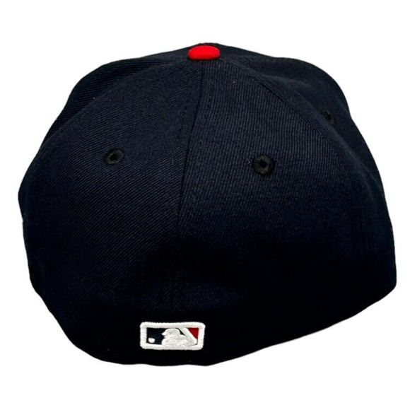 New Era 59Fifty Fitted Atlanta‎ Braves Navy Blue-Red Men's Hat 7 - Picture 4 of 5